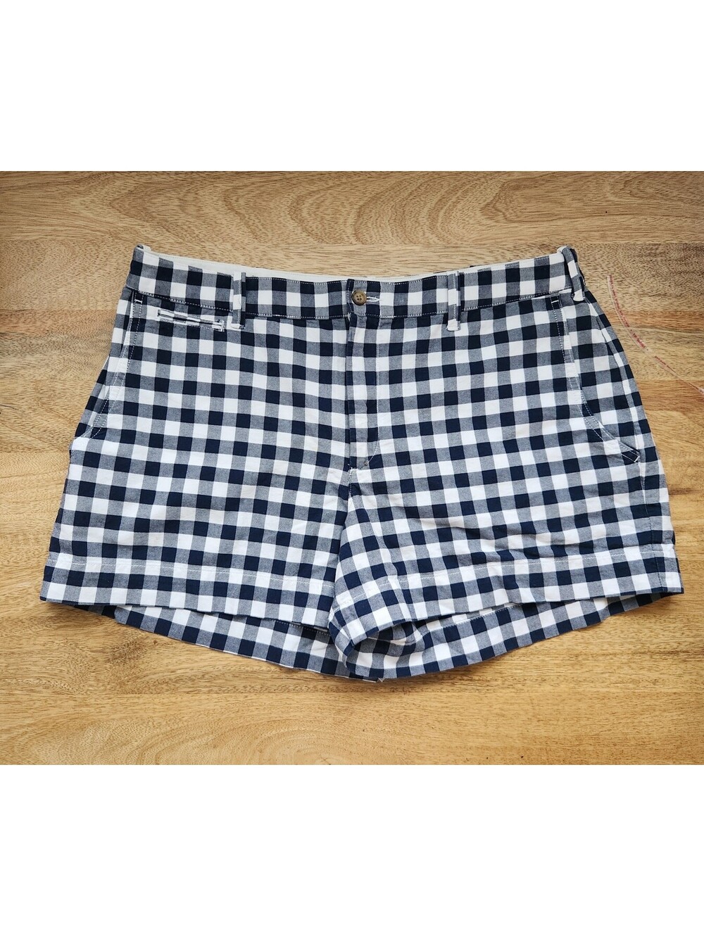 Polo Ralph Lauren Women's Navy and White Gingham Check Shorts Size 12